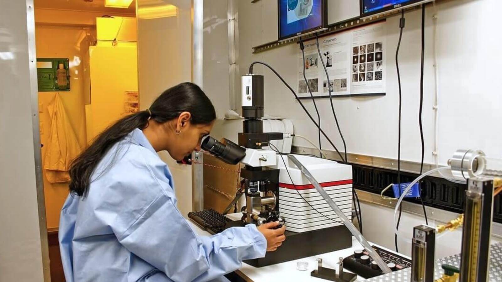 Graduate School student research in lab