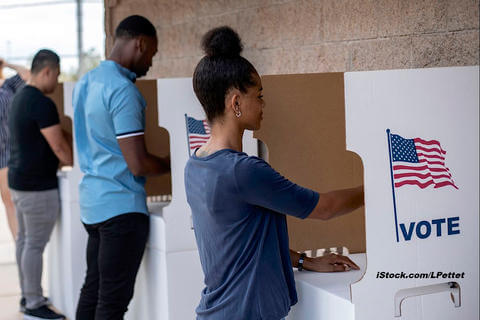 Voters at poll